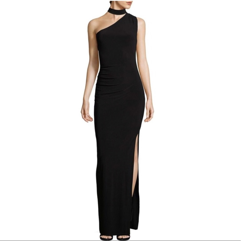 Laundry Shelli Segal Black One Shoulder Dress Sz6